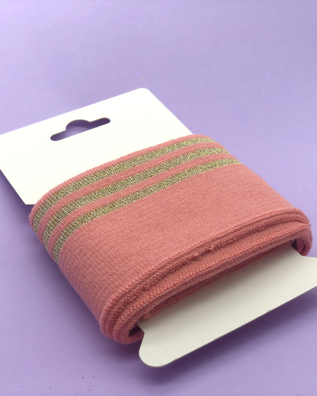 Bande Bord Côte Lurex Saumon Or - Maison Klem